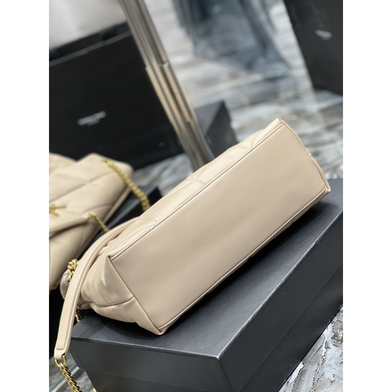 Saint Laurent Loulou Shoulder Bag Beige