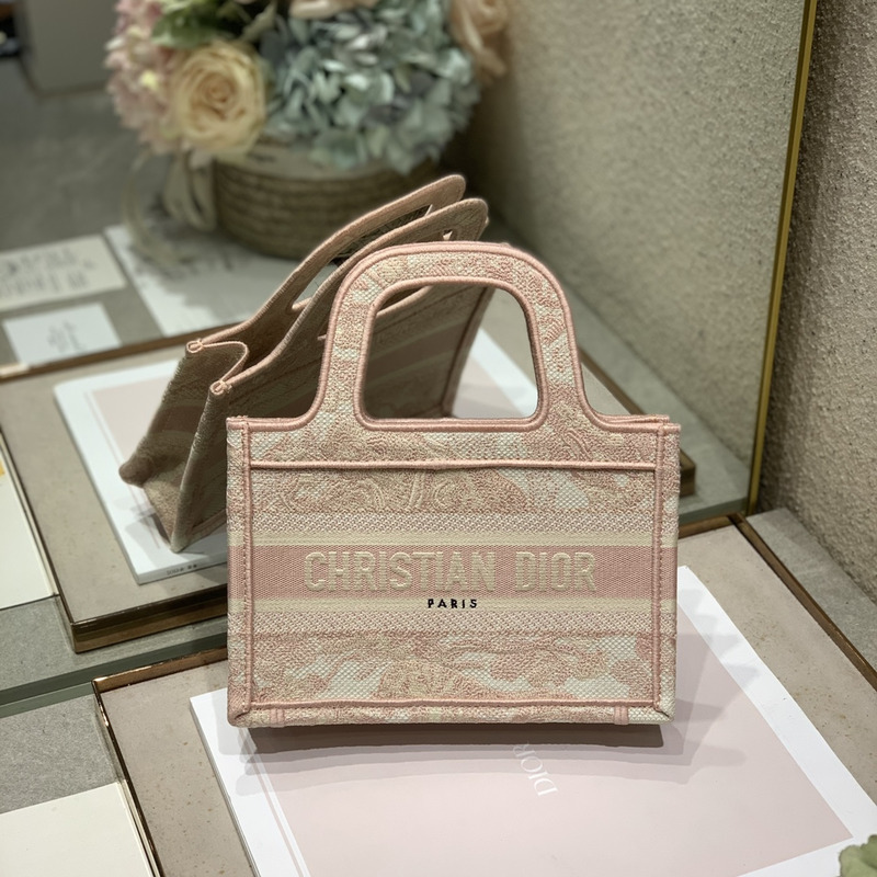 D*or book tote mini bag 24x17x7cm light pink cream