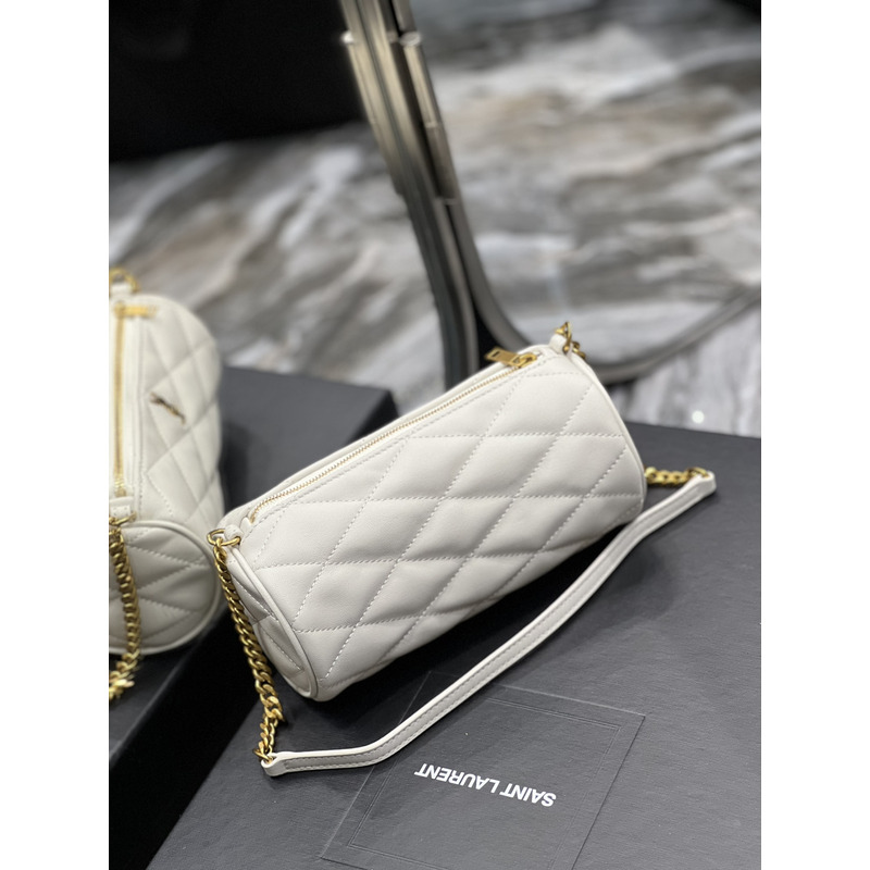 Saint Laurent Sade Laurent Mini Tube Bag White