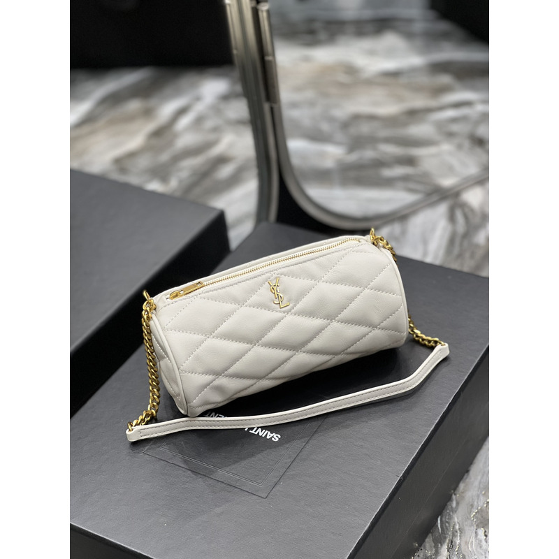 Saint Laurent Sade Laurent Mini Tube Bag White