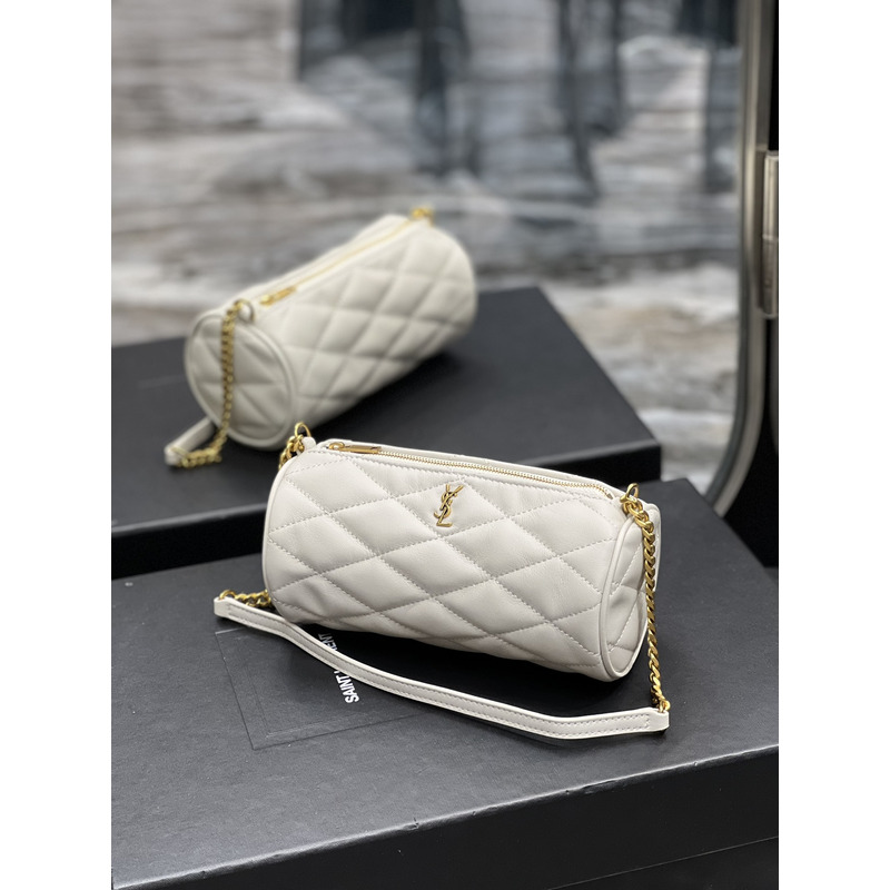 Saint Laurent Sade Laurent Mini Tube Bag White