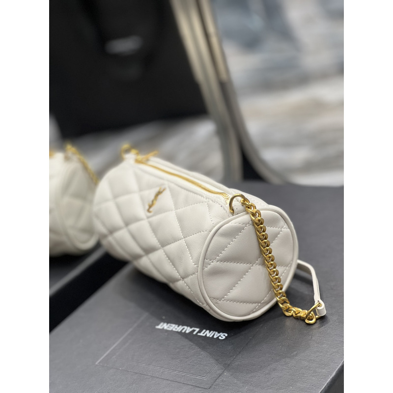 Saint Laurent Sade Laurent Mini Tube Bag White