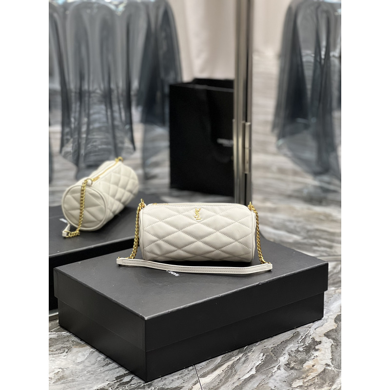 Saint Laurent Sade Laurent Mini Tube Bag White