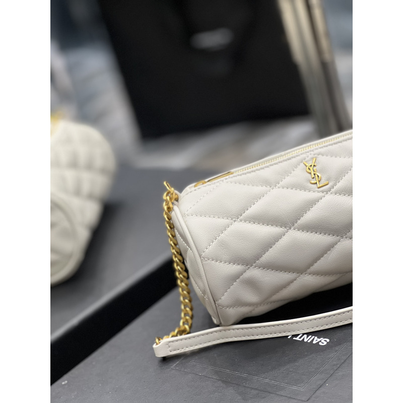 Saint Laurent Sade Laurent Mini Tube Bag White