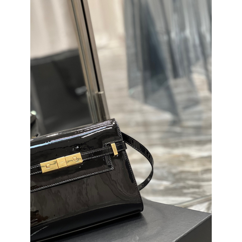 Saint Laurent Manhattan Calfskin Shoulder Bag Black