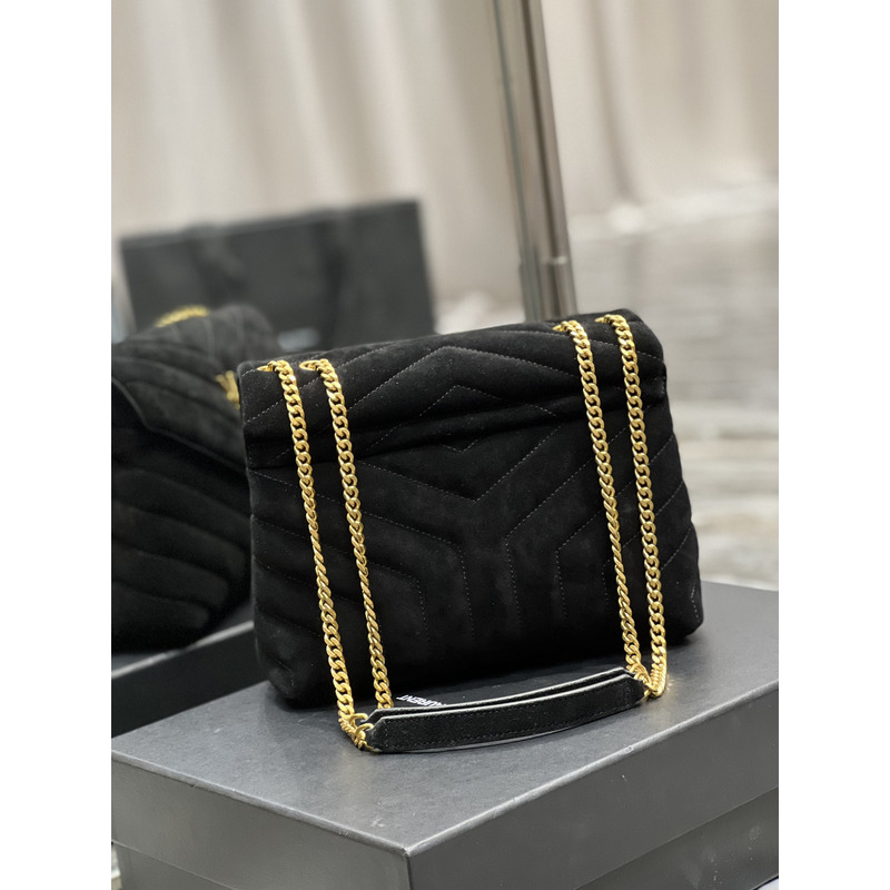 Saint Laurent Loulou Toy Suede Shoulder Bag  Black