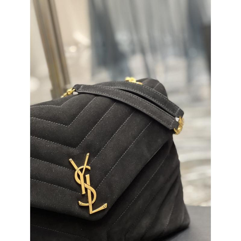 Saint Laurent Loulou Toy Suede Shoulder Bag Black