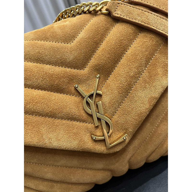 Saint Laurent Loulou Toy Suede Shoulder Bag Brown