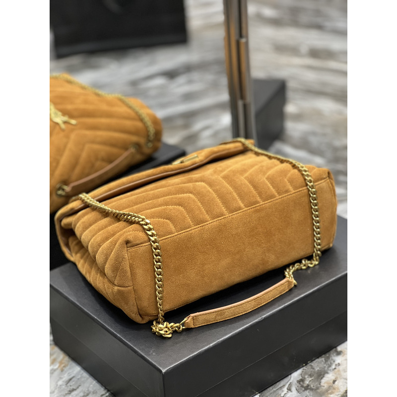 Saint Laurent Loulou Toy Suede Shoulder Bag Brown