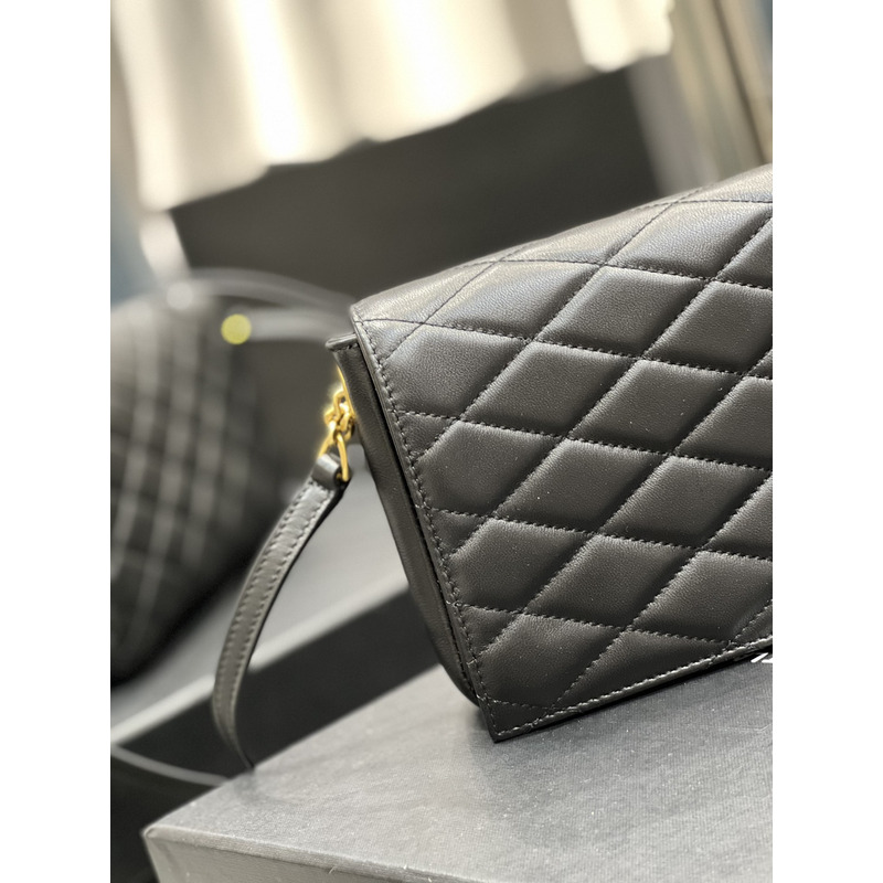 Saint Laurent Becky Flap Shoulder Bag Black