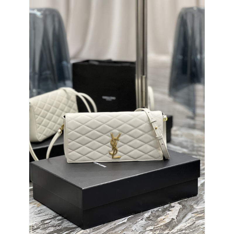 Saint Laurent Becky Flap Shoulder Bag White