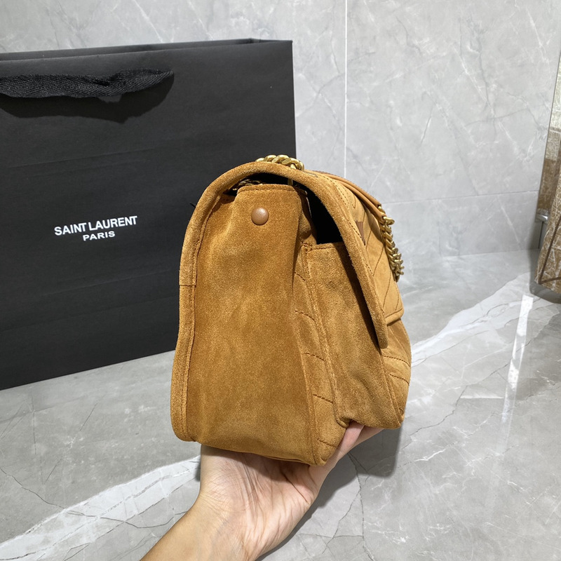 Saint Laurent Niki Nubuck Cowhide Messenger Bag Brown