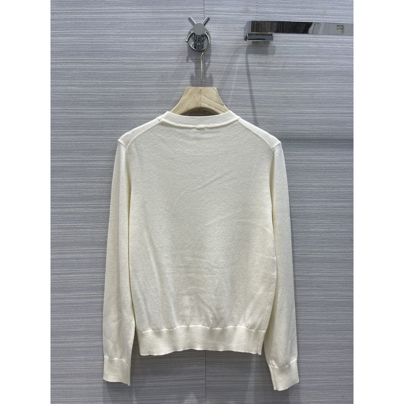 H**mes h lift long-sleeve jumper white