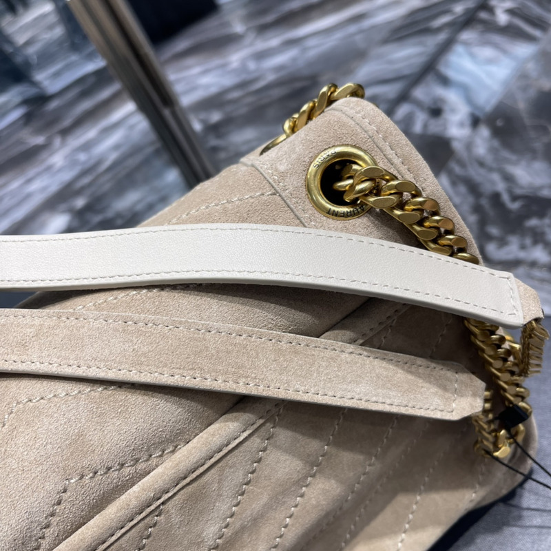 Saint Laurent Niki Nubuck Cowhide Messenger Bag Beige