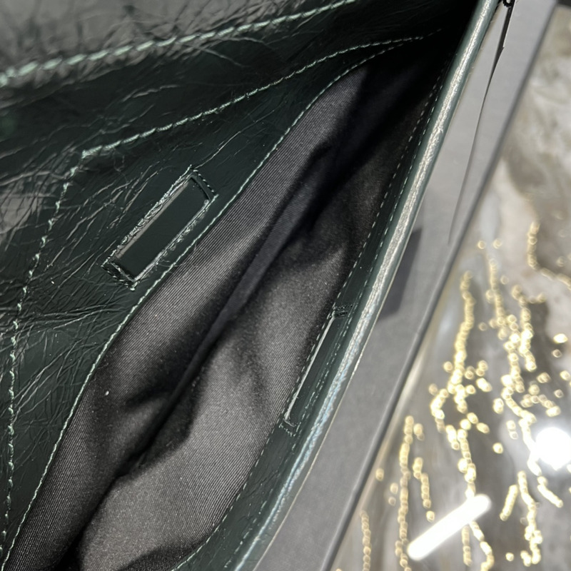 Saint Laurent Niki Nubuck Cowhide Messenger Bag Dark Green