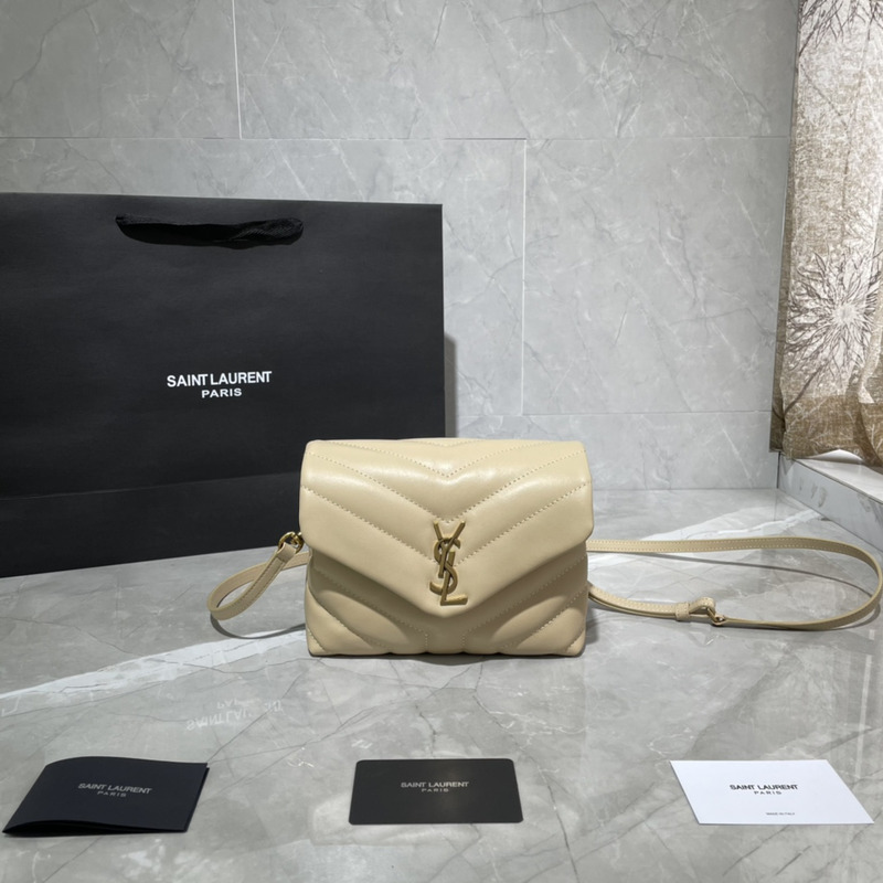 Saint Laurent Loulou Shoulder Bag Cream Yellow