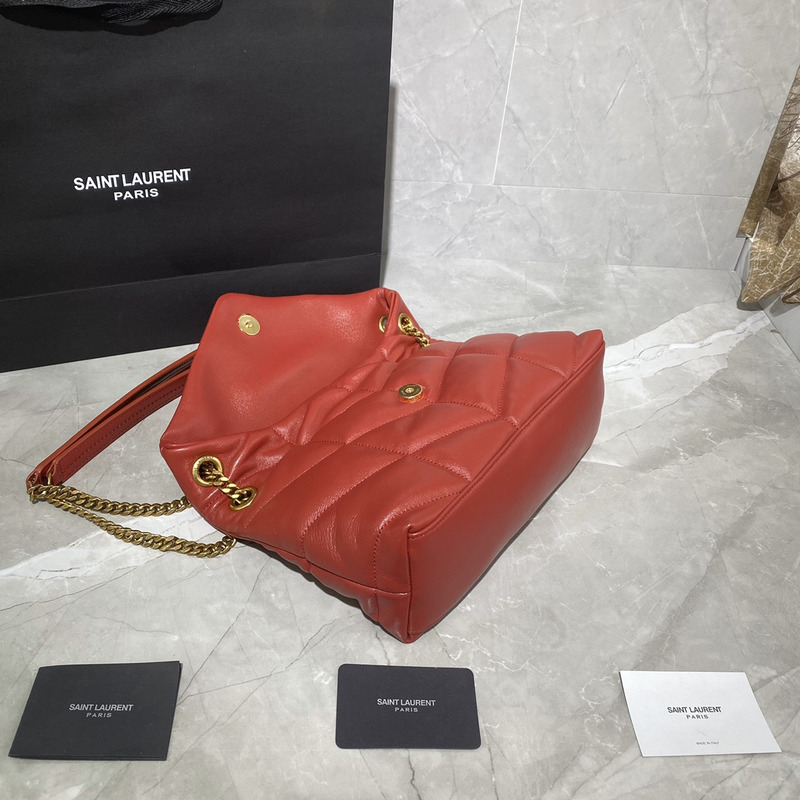 Saint Laurent Toy LouLou Shoulder Bag in Red