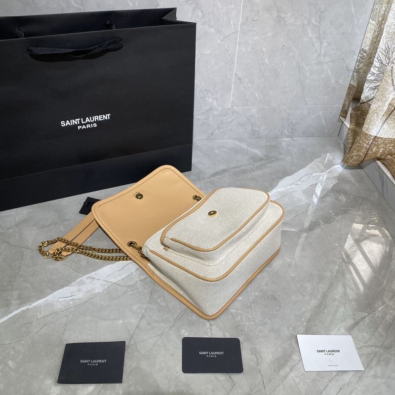 Saint Laurent Niki Linen Canvas Bag Beige