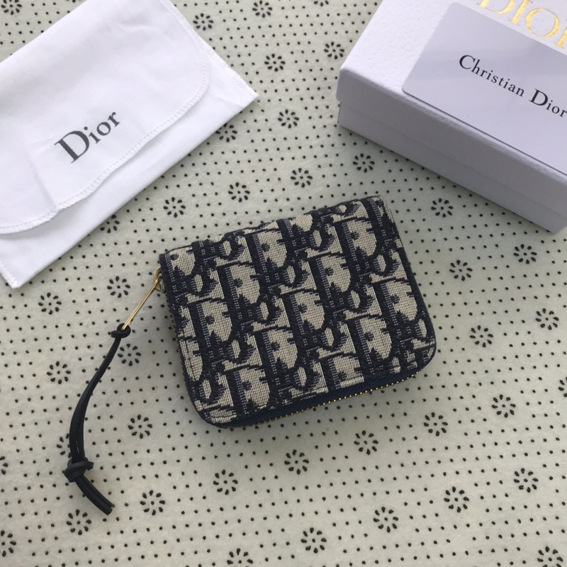 D*or short zipper cavans wallet blue