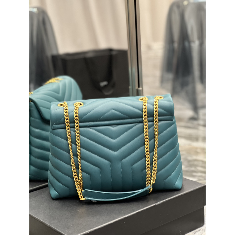 Saint Laurent Loulou Shoulder Bag Aqua Blue