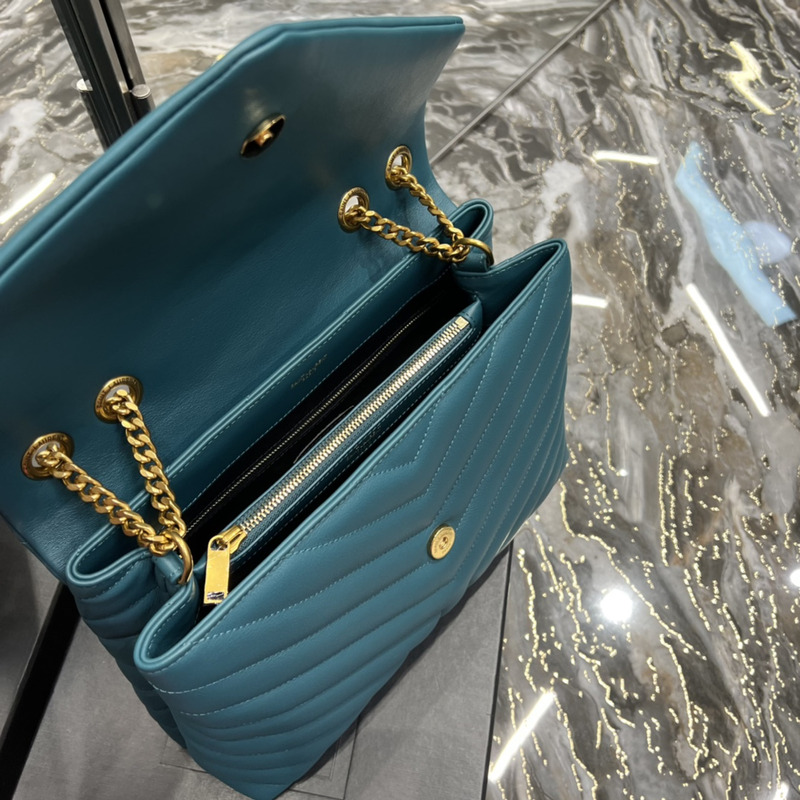 Saint Laurent Loulou Shoulder Bag Aqua Blue