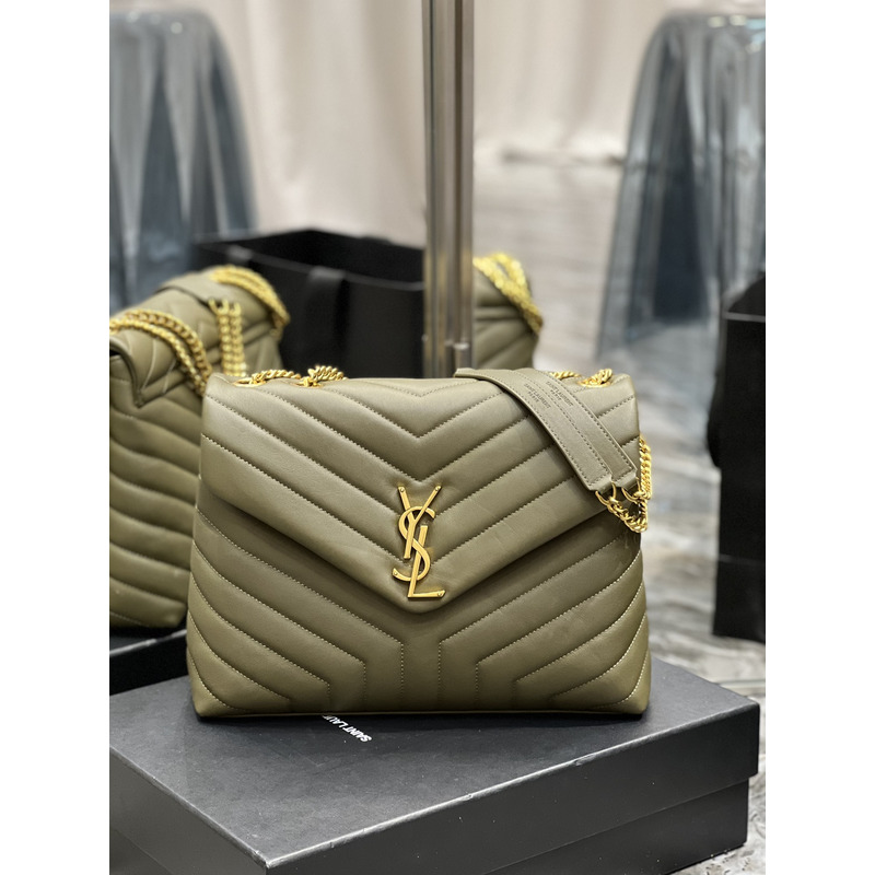 Saint Laurent Loulou Shoulder Bag Army Green