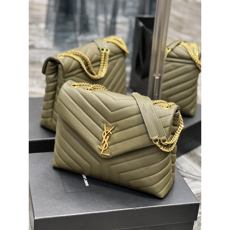 Saint Laurent Loulou Shoulder Bag Army Green