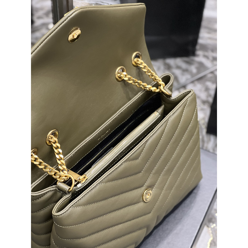 Saint Laurent Loulou Shoulder Bag Army Green