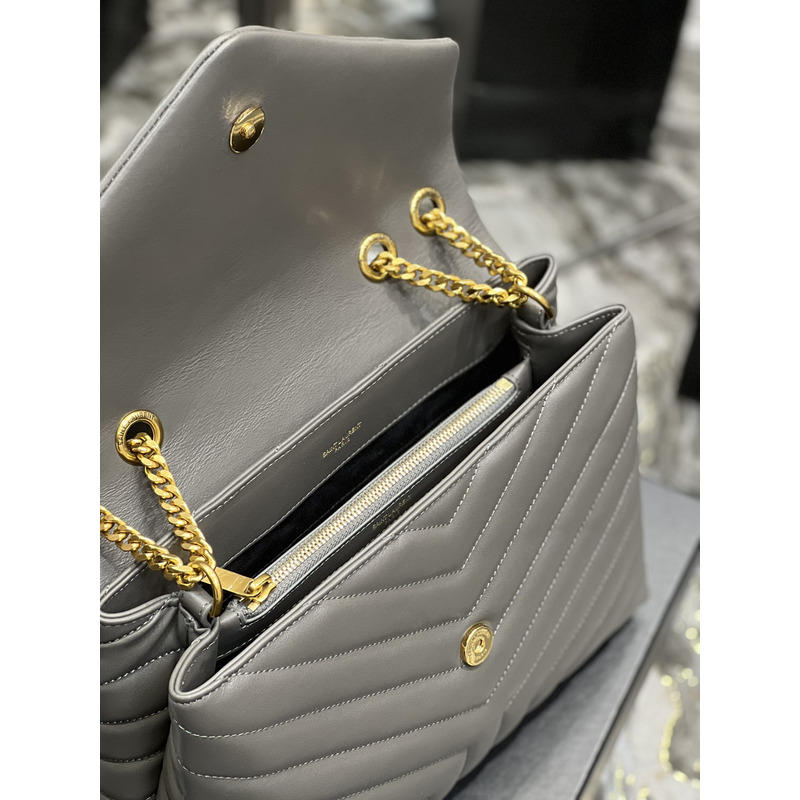 Saint Laurent Loulou Shoulder Bag Grey