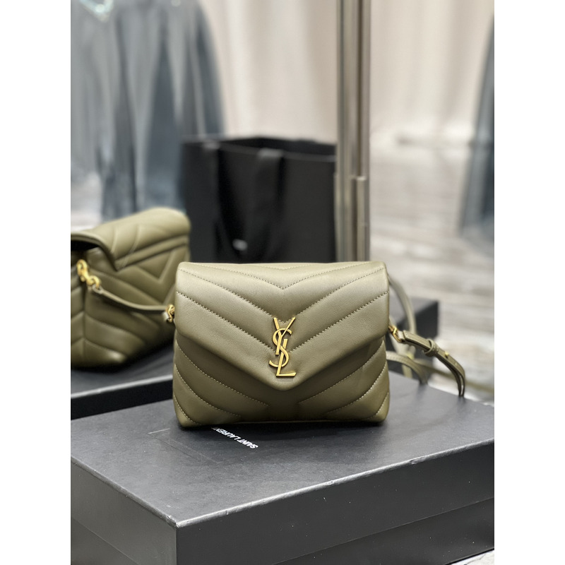 Saint Laurent Loulou Toy Leather Bag Olive Green