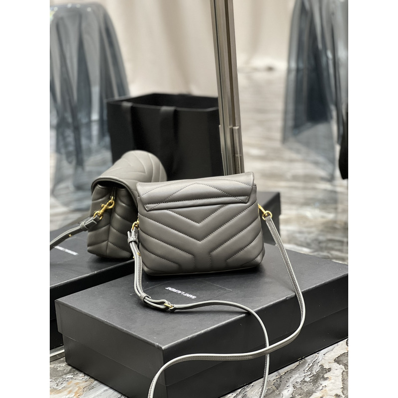 Saint Laurent Loulou Toy Leather Bag Dark Grey P00647472