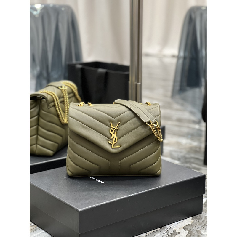 Saint Laurent Loulou Shoulder Bag Dark Green