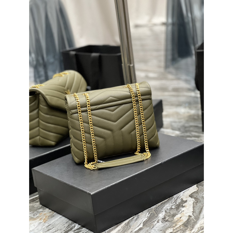 Saint Laurent Loulou Shoulder Bag Dark Green