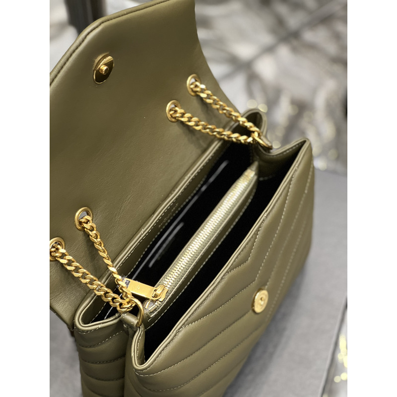 Saint Laurent Loulou Shoulder Bag Dark Green