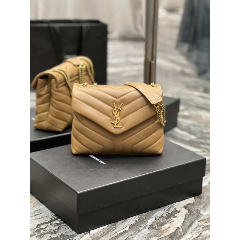 Saint Laurent Loulou Shoulder Bag Amber