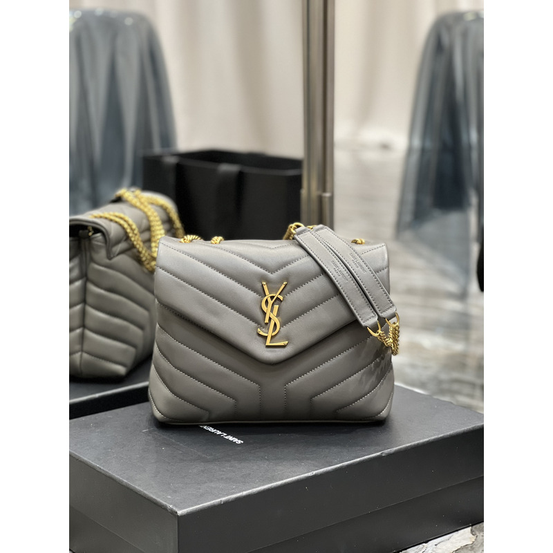 Saint Laurent Loulou Shoulder Bag Grey