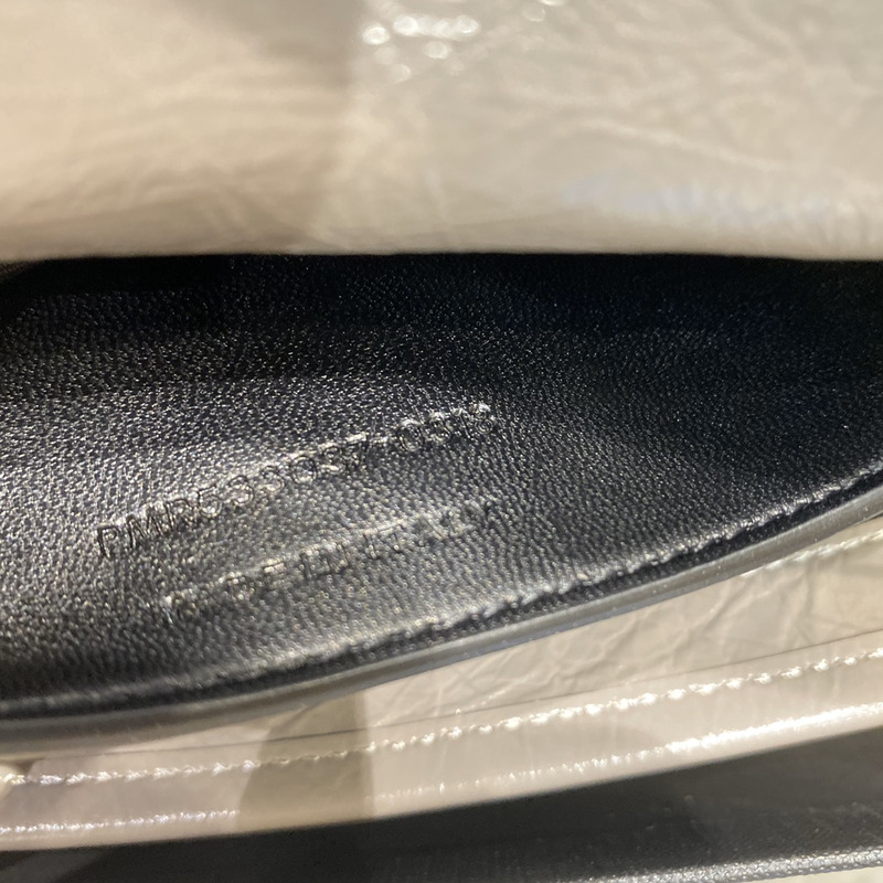 Saint Laurent Niki Baby Crocodile Print Shoulder Bag Grey