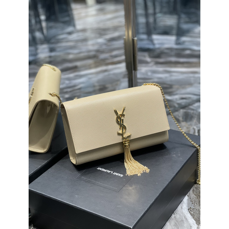 Saint Laurent Kate Shoulder Bag Beige