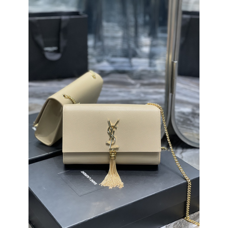 Saint Laurent Kate Shoulder Bag Beige