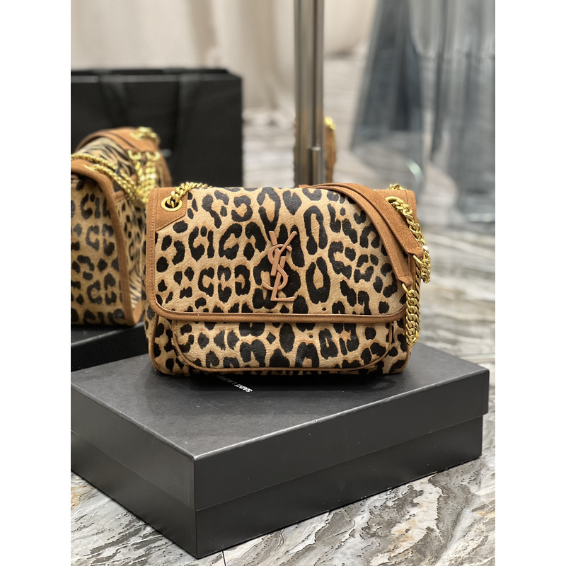 Saint Laurent Niki Leopard Print Shoulder Bag 28×20.5×8.5cm