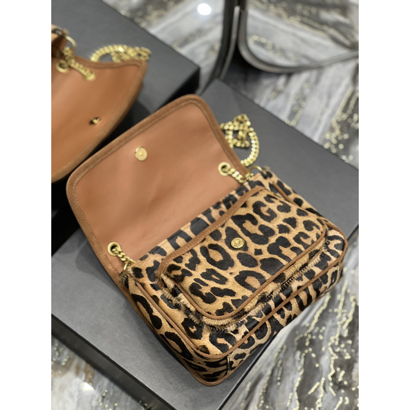 Saint Laurent Niki Leopard Print Shoulder Bag 22×16.5×12cm