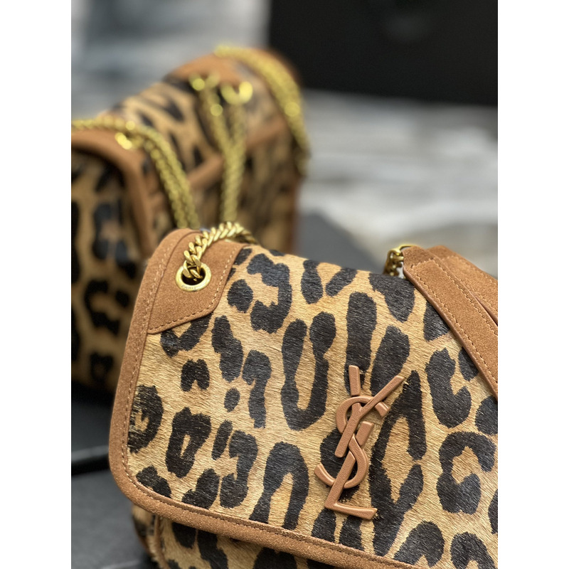 Saint Laurent Niki Leopard Print Shoulder Bag 22×16.5×12cm