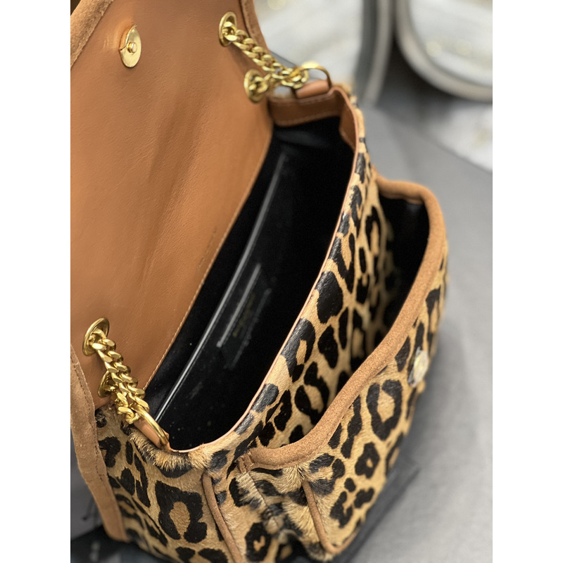 Saint Laurent Niki Leopard Print Shoulder Bag 22×16.5×12cm