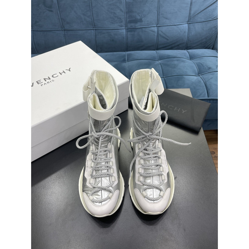 Givenchy Windproof Air Cushion Sneakers High Boots Silver