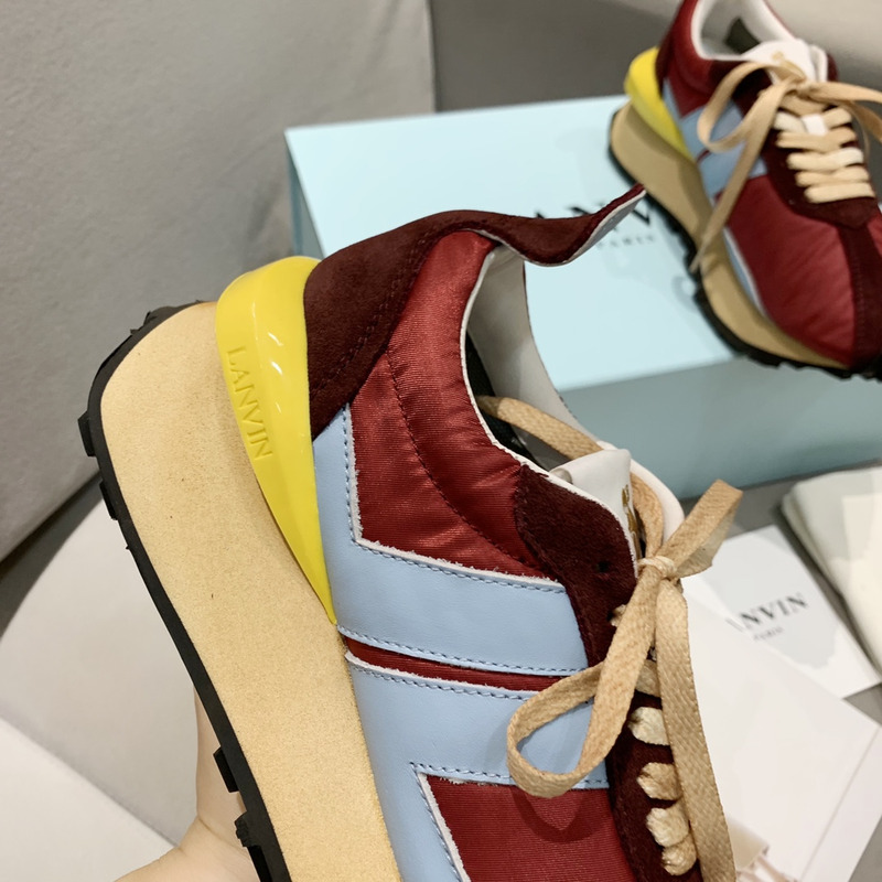 LANVIN Bumper BlueStriped Sneakers on Red