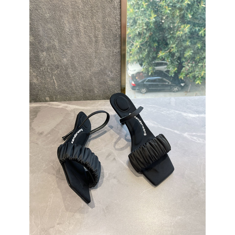 Alexander Wang Julie Scrunchie Slippers Black