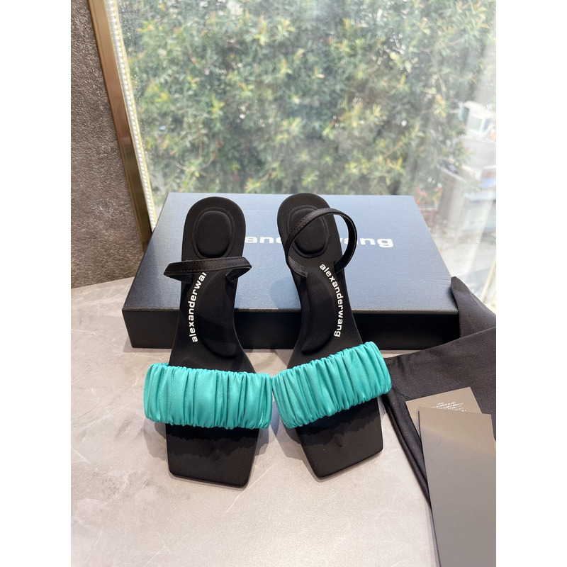 Alexander Wang Julie Scrunchie Slippers Blue 7.5cm