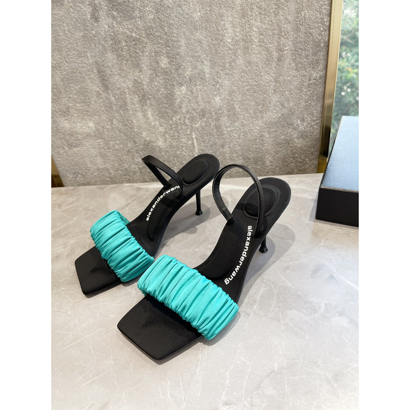 Alexander Wang Julie Scrunchie Slippers Blue 7.5cm