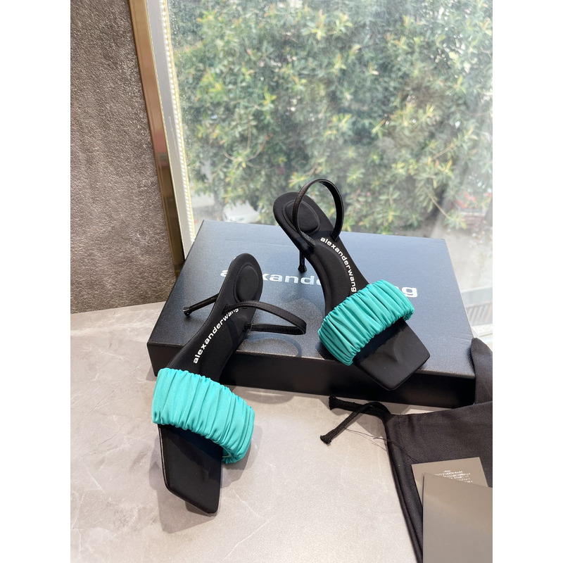 Alexander Wang Julie Scrunchie Slippers Blue 7.5cm