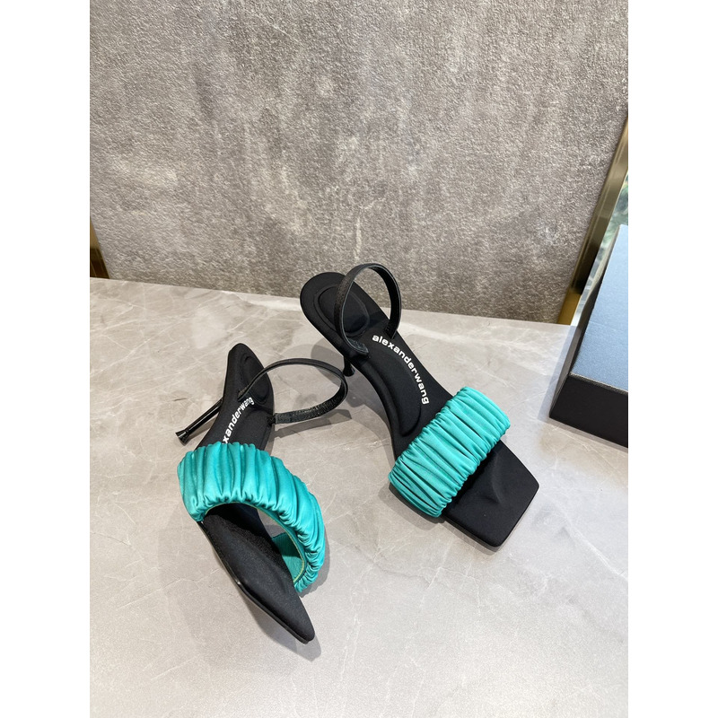 Alexander Wang Julie Scrunchie Slippers Blue 7.5cm